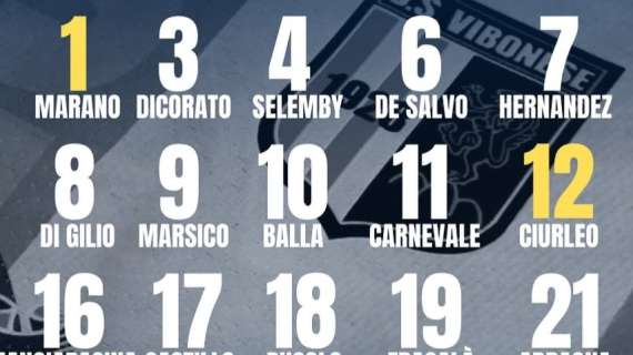 Vibonese: i numeri di maglia dei giocatori per la stagione 25/26
