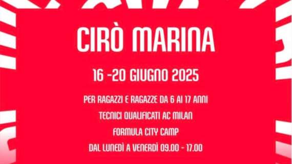 Dal 16 al 20 giugno arriva a Cirò Marina il Milan Camp Academy 