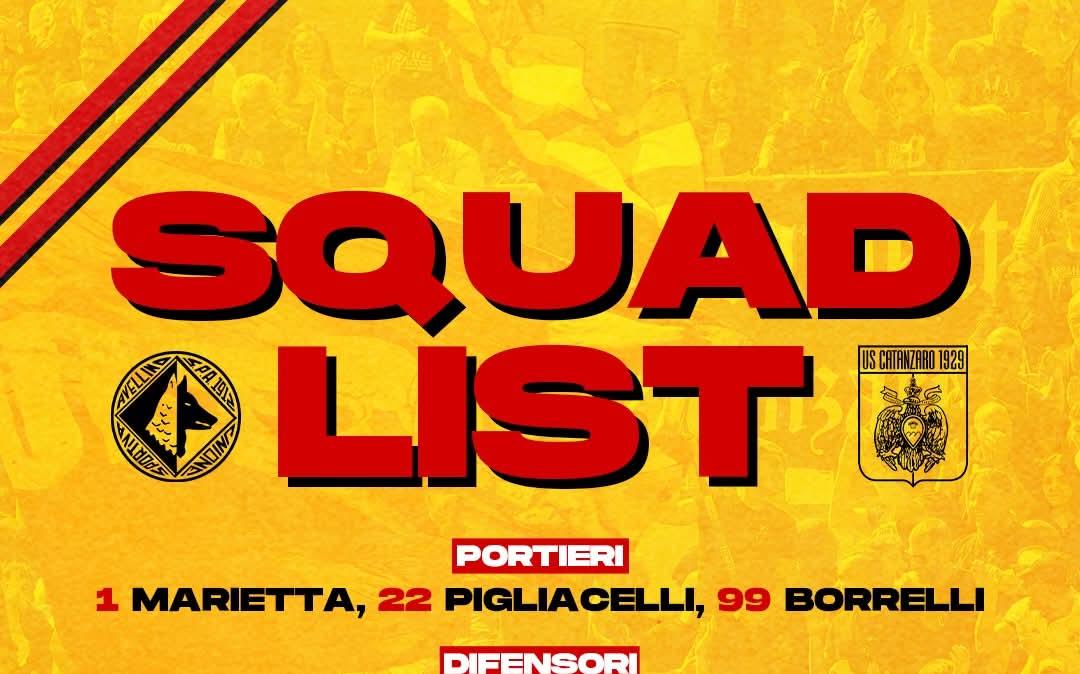 Avellino-Catanzaro: i convocati di Aquilani