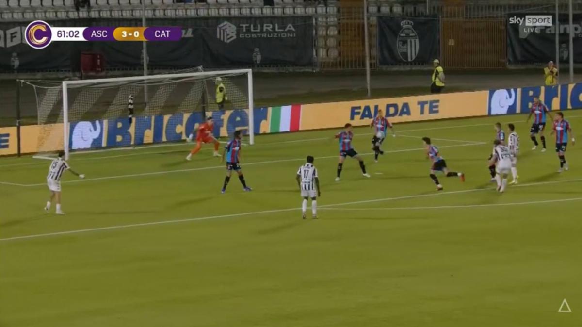 Ascoli-Catania: prima Guiebre poi Gori, i bianconeri calano il tris al Del Duca 