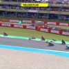 Moto3, paura per Luca Lunetta: travolto da due moto, gamba fratturata