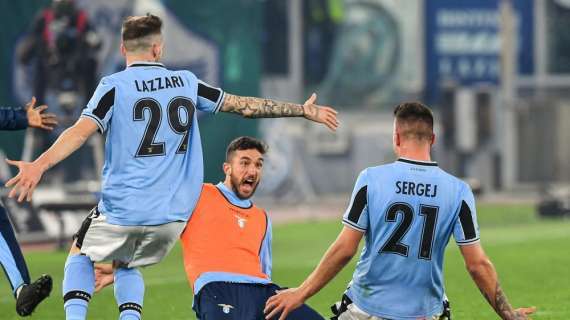 Lazio, Cataldi e l'esultanza con Milinkovic: scherzo social - FOTO