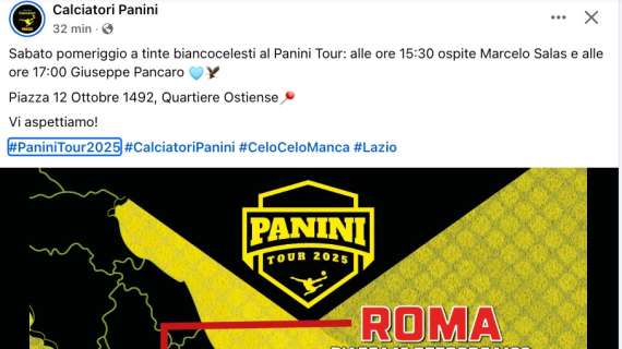 Panini Tour, sabato 22 marzo puoi incontrare due leggende della Lazio 