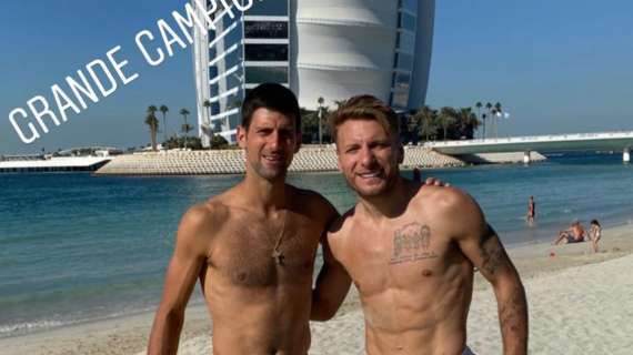 Lazio, Immobile incontra Djokovic: Dubai meta di campioni - FOTO