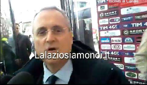 Lotito in zona mista si nega ai microfoni del direttore Zappulla - VIDEO