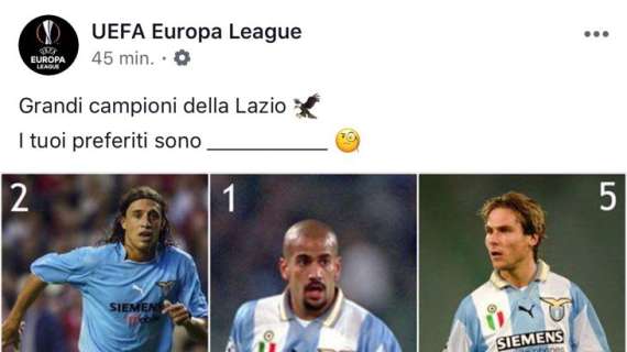 Lazio, l'Europa League mette in vetrina i campioni del passato: “Chi preferite?” - FOTO
