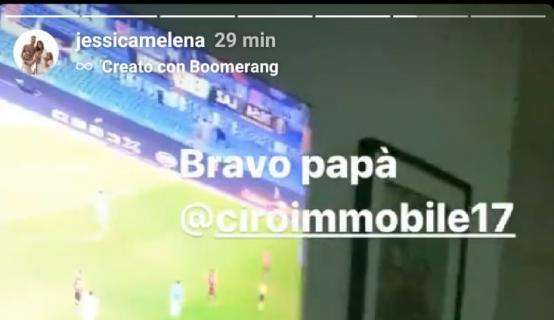 Lazio, Jessica e Mattia esultano al gol di Immobile: "Bravo papà!" - FOTO