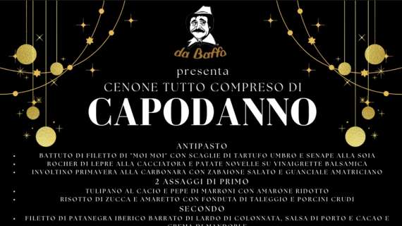 65 EURO PER UN CENONE DI CAPODANNO TUTTO COMPRESO! PRENOTA SUBITO DA BAFFO!