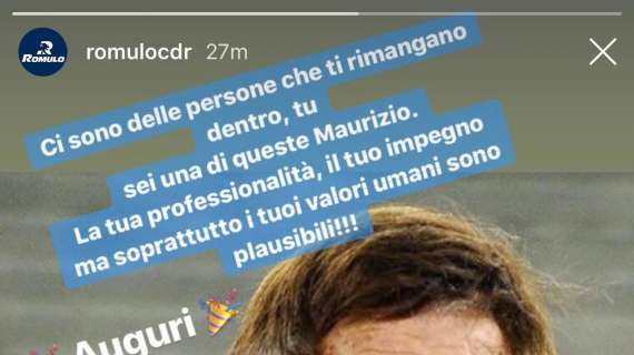 Lazio, Romulo e gli auguri a Manzini: "Sei una persona che rimane dentro" - FOTO