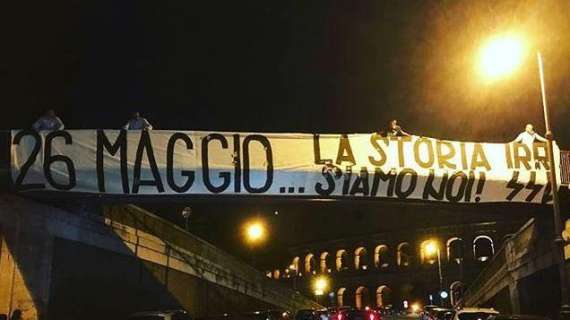 Cinque anni dal derby di Coppa Italia, lo striscione della Curva Nord: "26 maggio...la storia siamo noi!"