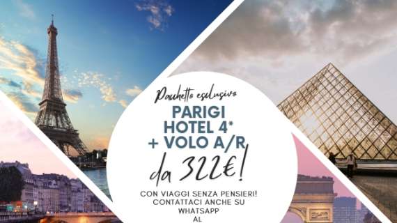 Weekend romantico a Parigi in hotel 4 stelle da € 322! Volo diretto A/R da tante città + 3 notti vicino Montmatre! Anche a San Valentino e Pasqua!