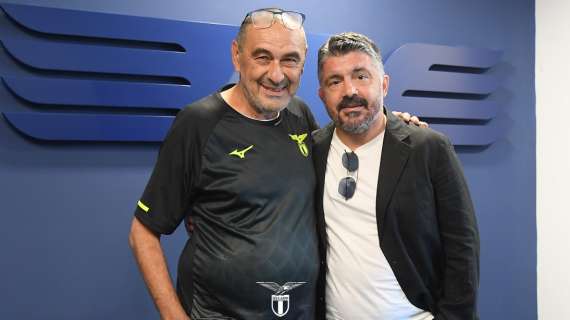 Lazio, il ct Gattuso in visita a Formello da Sarri: "Ha assistito anche all'allenamento"