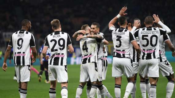 Serie A, tris Udinese: il Milan manca l'aggancio a Lazio e Inter