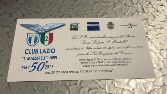 Lazio Club Nepi, sabato 28 la consegna dei Premi Sport e Cultura: ospite Massimo Maestrelli