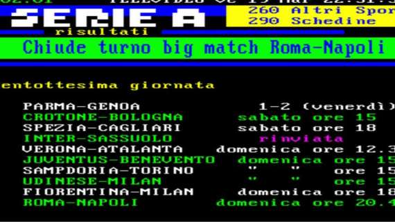 Lazio, che gaffe del Televideo: il servizio della Rai si scorda i biancocelesti... - FOTO