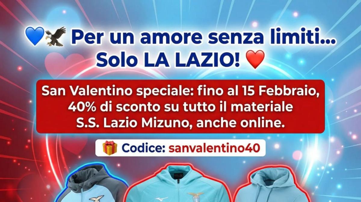OFFERTA DI SAN VALENTINO: SCONTI SPECIALI AL LAZIO FAN SHOP