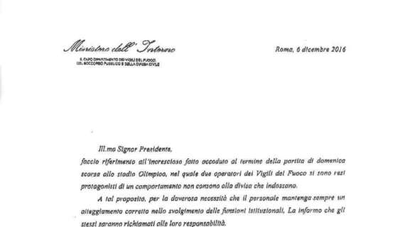 Video operatori Vigili del Fuoco, la lettera di scuse del Capo Dipartimento alla Lazio