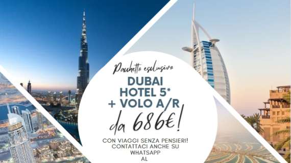 Dubai! Volo + hotel da € 686...con colazione inclusa e piscina panoramica!