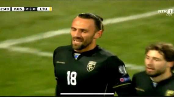 Kosovo - Lituania, Muriqi sigla il gol del raddoppio: il colpo di testa è imprendibile! - VIDEO