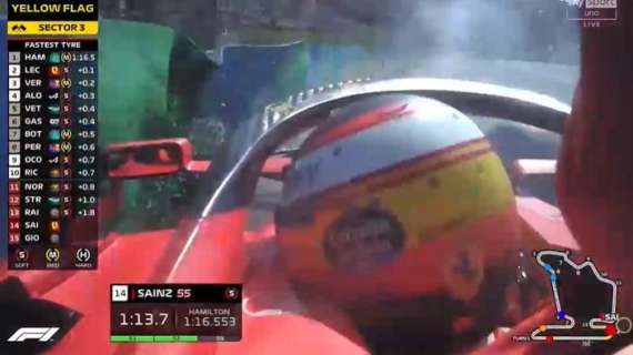 Formula 1 | Ferrari, Sainz contro il muro in Ungheria: bandiera rossa!