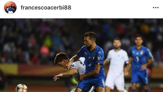 Nazionale, Acerbi festeggia il ritorno in Azzurro: "La prima dopo 10 mesi" - FOTO