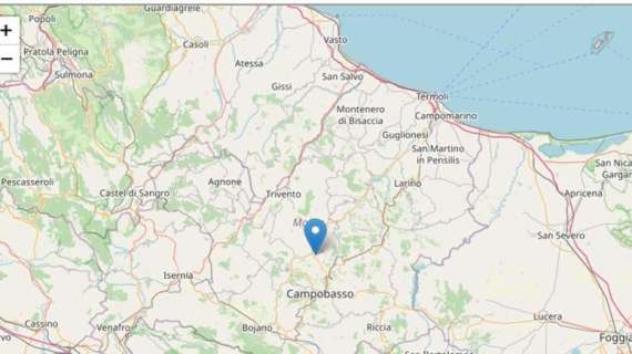 Terremoto in Molise, scossa di magnitudo 4.6: sentito fino a Campobasso