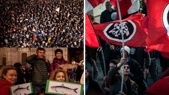 CasaPound: "In piazza con le Sardine". La replica: "Siamo antifascisti"