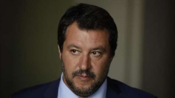 Lazio - Milan, Salvini in tribuna accanto a Lotito - FOTO