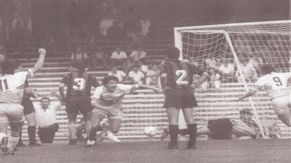 Stagione 1986/87: la Lazio batte per 1-0 il Campobasso negli spareggi per la permanenza in Serie B