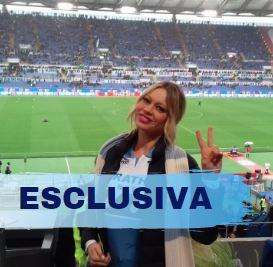 Atalanta - Lazio, Anna Falchi all'Olimpico: "Sempre qui a sostenere la mia squadra"