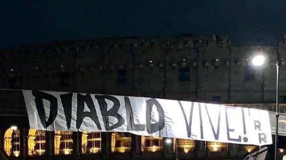 Lazio, morte Diabolik: lo striscione degli Irriducibili - FOTO