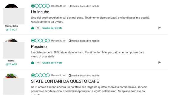 Rabbia Lazio, su Tripadvisor le recensioni al locale di Giacomelli: "Chef incompetente..."