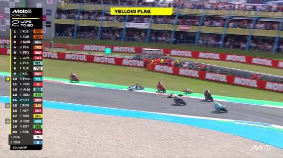Moto3, paura per Luca Lunetta: travolto da due moto, gamba fratturata