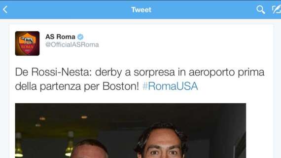 Derby tra De Rossi e Nesta a Fiumicino: i due sorridono insieme prima di partire per gli USA