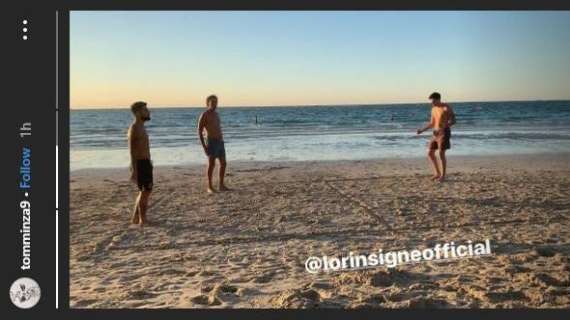 Lazio, calcio-tennis tra padre e figlio a Dubai: gli Inzaghi vs Insigne - FOTO
