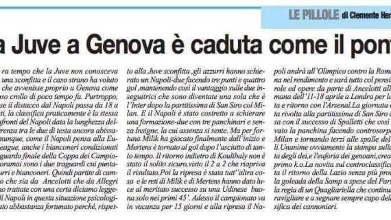 "Il Roma" e il titolo che fa discutere: "La Juve a Genova è caduta come il ponte"