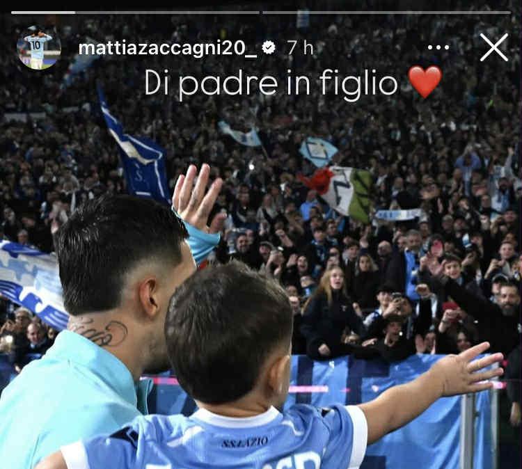Lazio, Zaccagni e il figlio sotto la curva: "Thiago è uno da nord. Un giorno..."