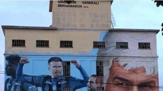 Finale Coppa Italia, terminato anche il murales dell'Atalanta – FOTO