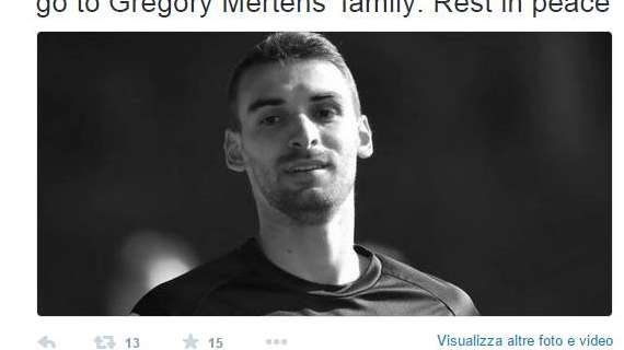 Il calcio in lutto per la morte di Gregory Mertens, Cavanda: "Il mio pensiero va alla sua famiglia"