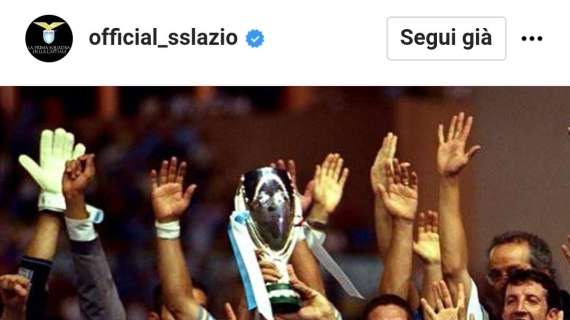 La Lazio ricorda la Supercoppa UEFA conquistata nel 1999 contro il Manchester United