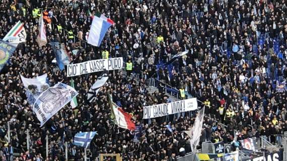 Lazio - Bologna, il primo striscione della 'nuova' Curva Nord - FT