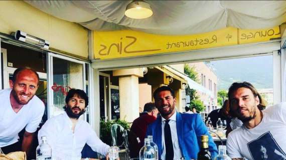 Lazio, pranzo amarcord tra tre ex biancocelesti - FOTO