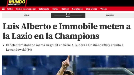 Dalla Francia al Brasile: la stampa estera celebra il ritorno della Lazio in Champions - GALLERY