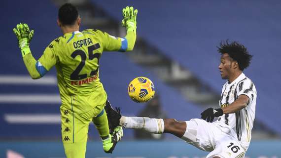 Juventus, Cuadrado out almeno 10 giorni: il colombiano può rientrare contro la Lazio