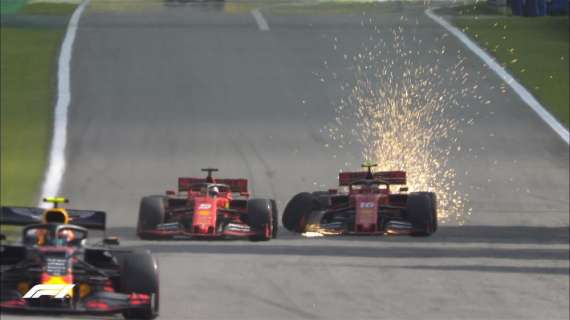 Formula 1, trionfa Verstappen: le Ferrari di Vettel e Leclerc si speronano