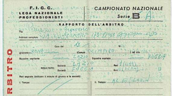 Lazio-Foggia del '74, ora c'è anche il referto