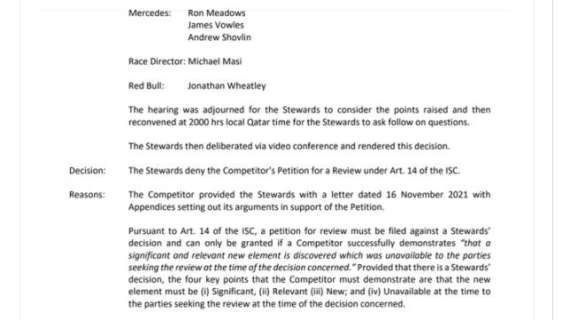 F1 | Ufficiale, c'è la sentenza Verstappen-Hamilton. Horner insulta Wolff