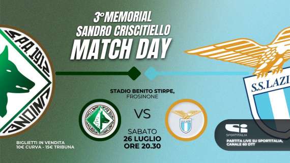 Memorial Sandro Criscitiello, in vendita i biglietti per Avellino - Lazio: tutte le info - VIDEO