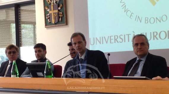 Lezione all'Università Europea di Roma, Lotito: "Chi c'era prima spese 90 milioni per Mendieta..."
