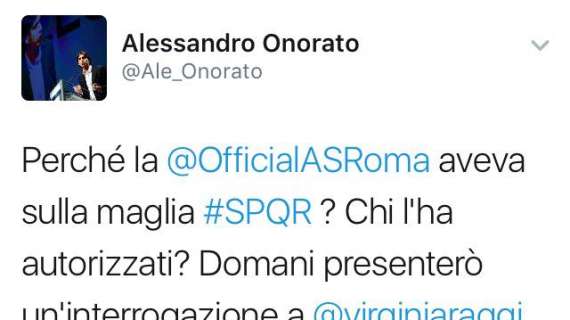 Il consigliere Onorato attacca la Roma: "SPQR usato senza autorizzazione! Non sono l'unica squadra della Capitale"